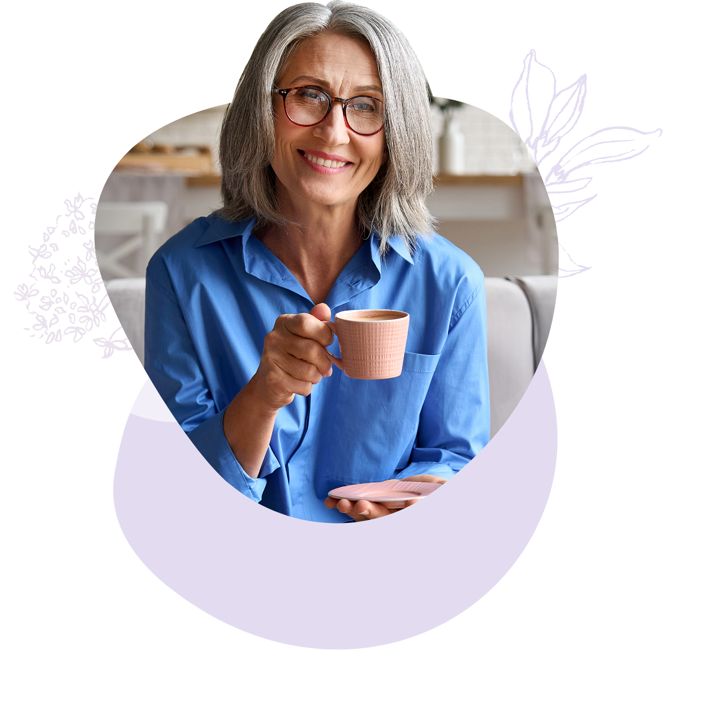 Zufriedene Frau mit der Tasse