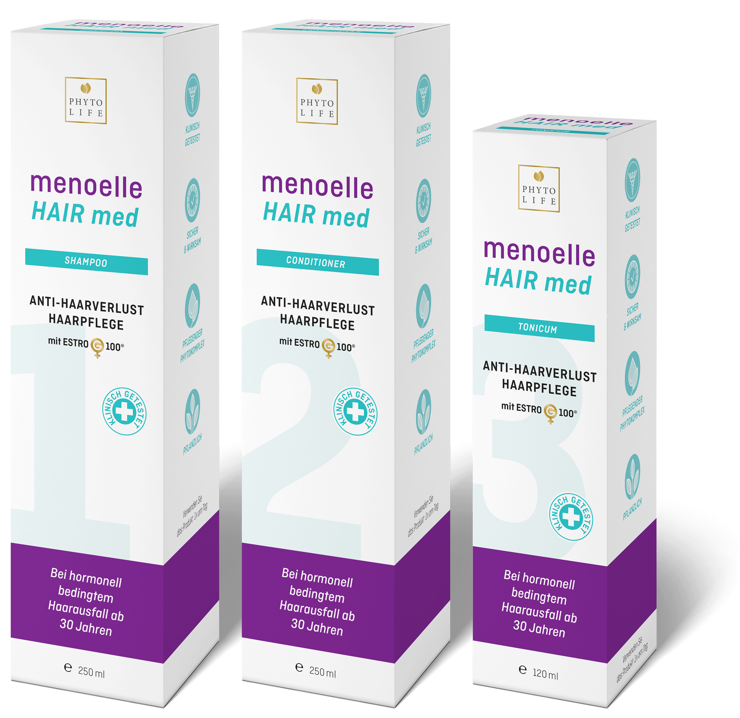 Produkt menoelle® – Haarpflege in den Wechseljahren